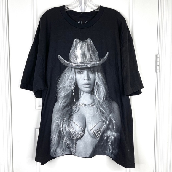 NWOT BEYONCE Authentic Renaissance World Tour Cowboy Hat Merch Tee Tshirt XXL